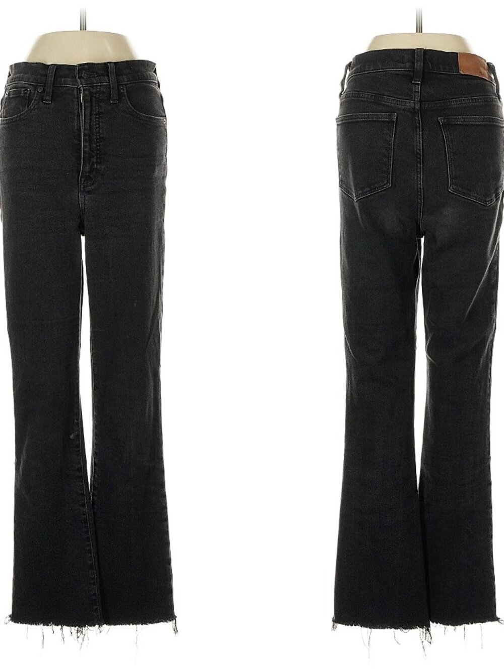 Madewell Cali Demi-Boot Jeans in Stretch Black Denim Ankle Kick Flare Size 27T